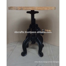 vintage industrial crank stool